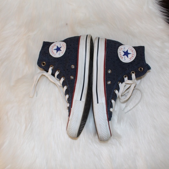Converse, Chuck Taylor All Star Navy Blue Eyelet Hight top shoes - Picture 3 of 7